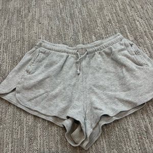 brandy melville grey waffle shorts